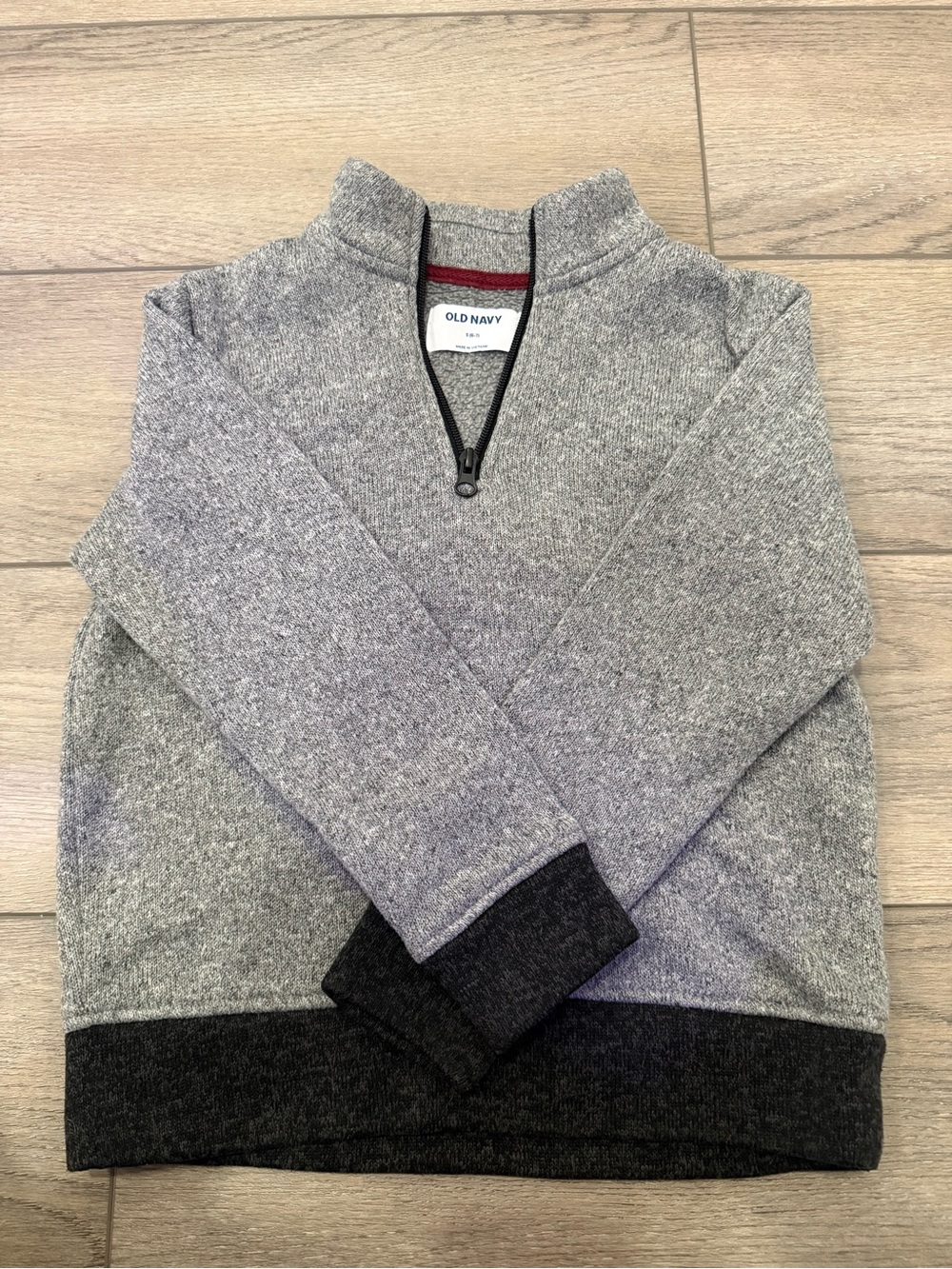 Old Navy Grey Zip-Up Kids Sweater with Black Trim